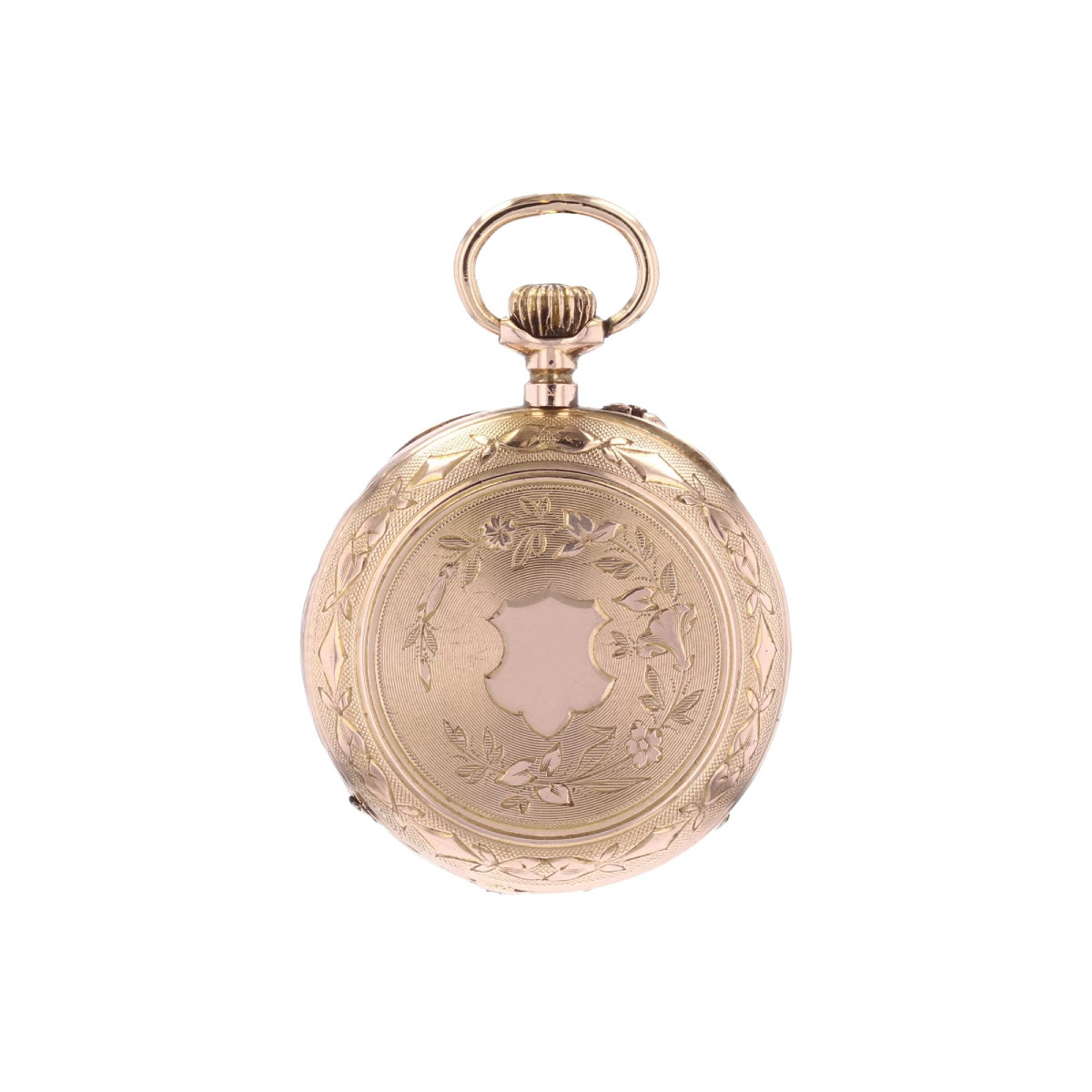 Pendentif Montre de col or rose écusson