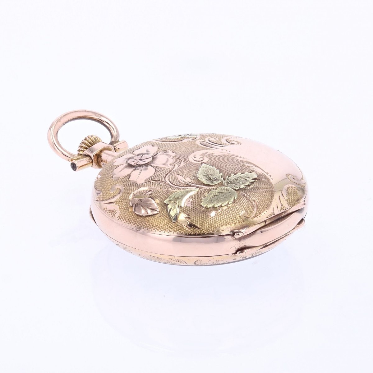 Pendentif Montre ancienne ors rose et vert-photo-6