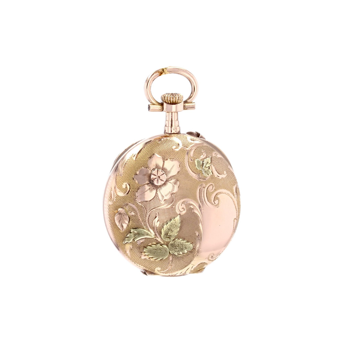 Pendentif Montre ancienne ors rose et vert