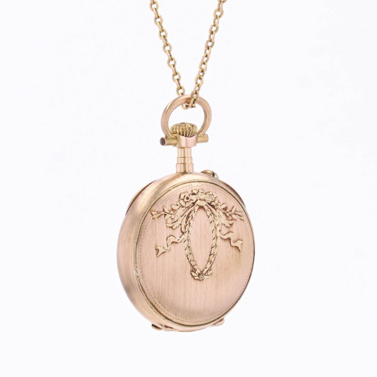 Antique Satin Rose Gold Collar Watch-photo-1