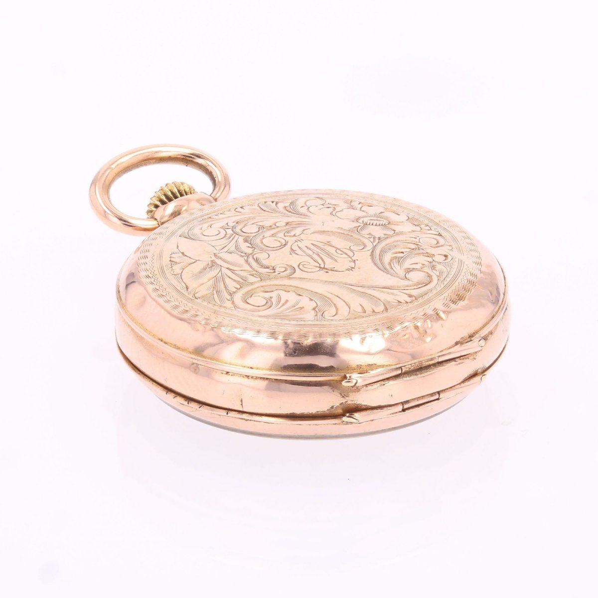 Rose Gold Collar Watch With Engraved Floral Motifs-photo-6