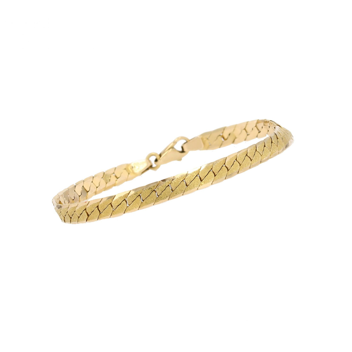Yellow Gold Flat Curb Chain Bracelet