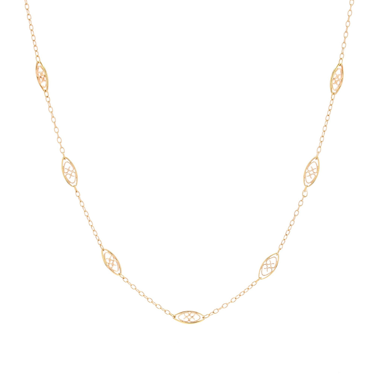 Filigree Yellow Gold Necklace