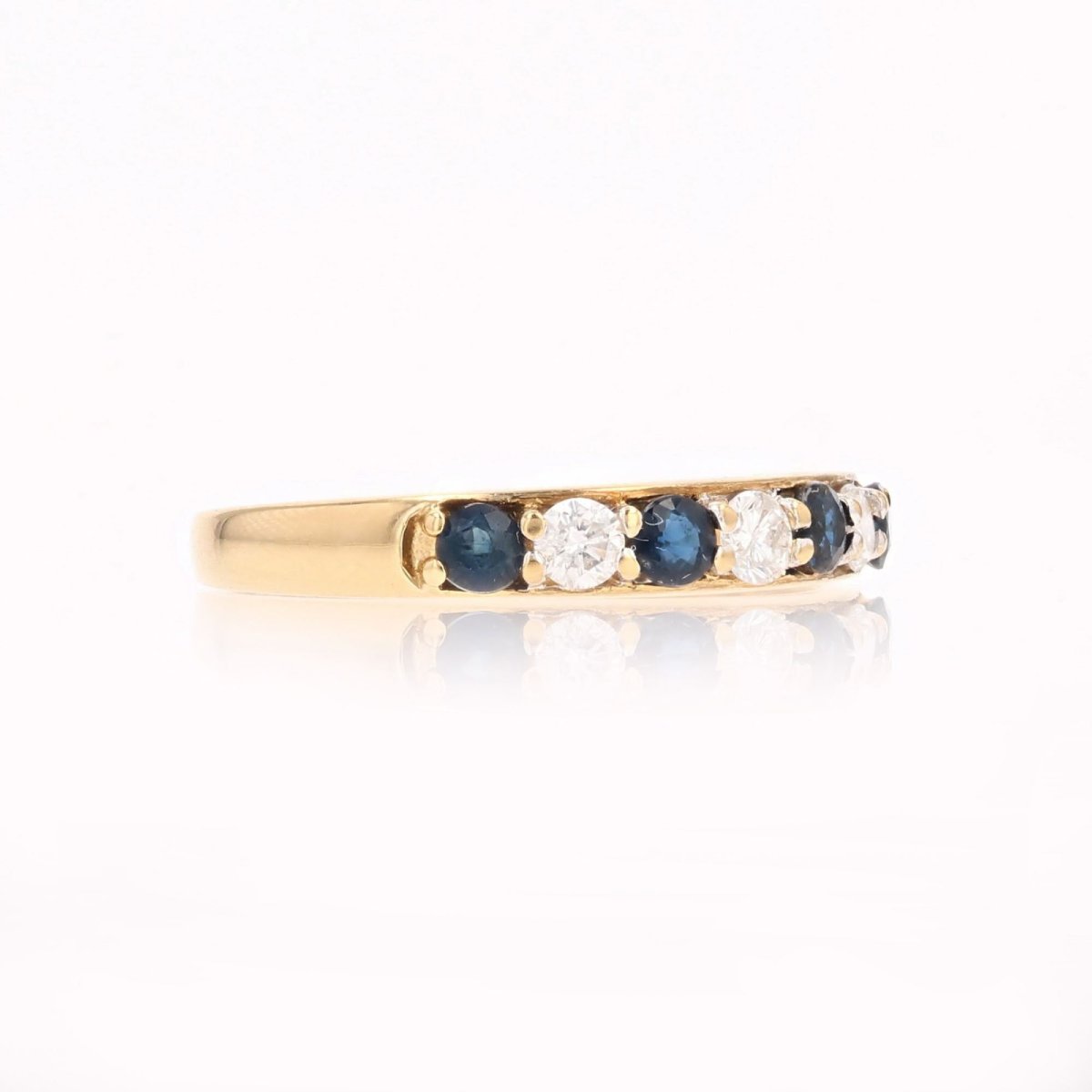 Half Wedding Band With Sapphires And Diamonds-photo-1