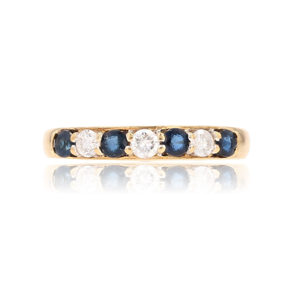 Half Wedding Band With Sapphires And Diamonds