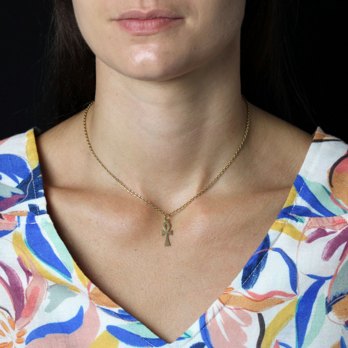 Yellow Gold Egyptian Cross-photo-2