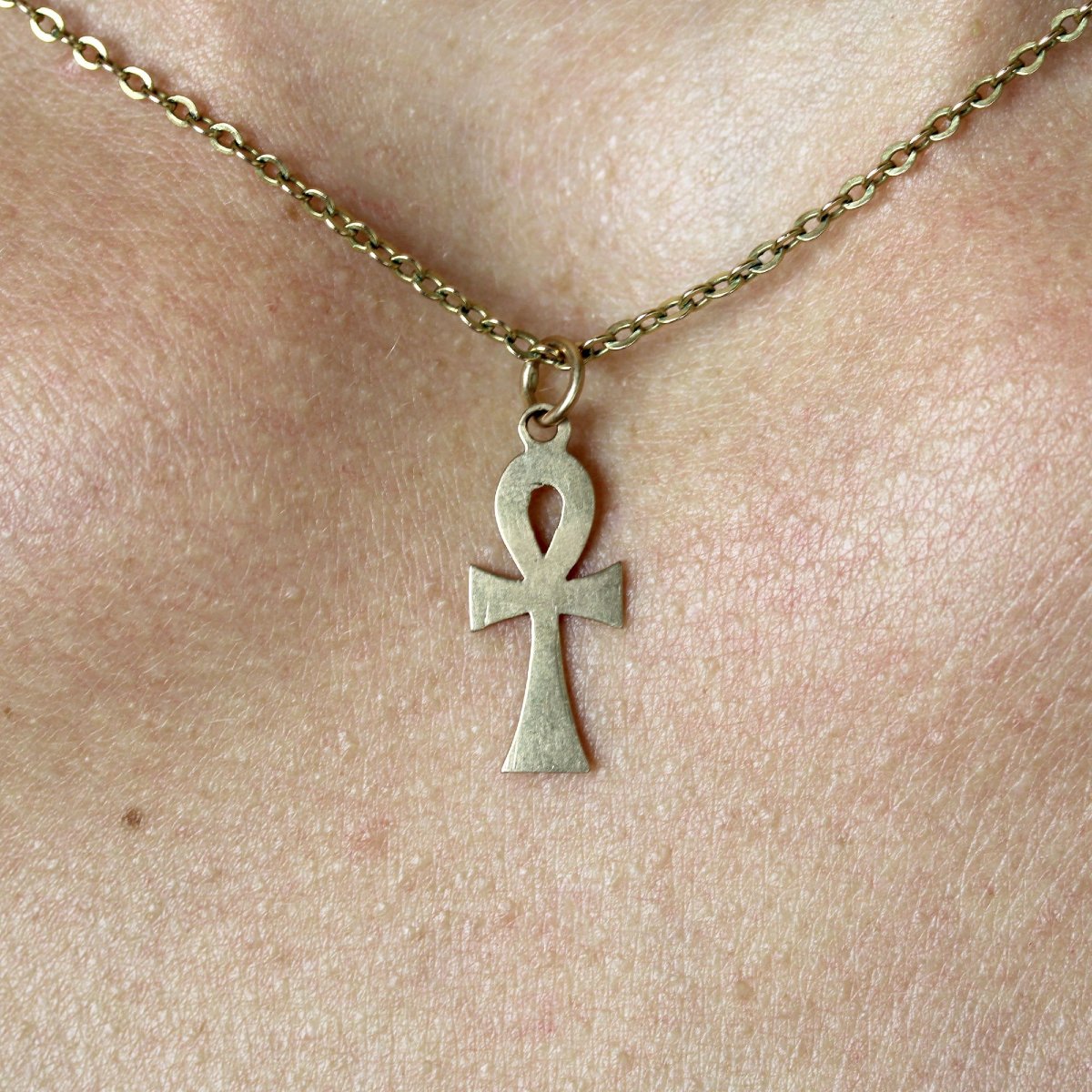 Yellow Gold Egyptian Cross-photo-3