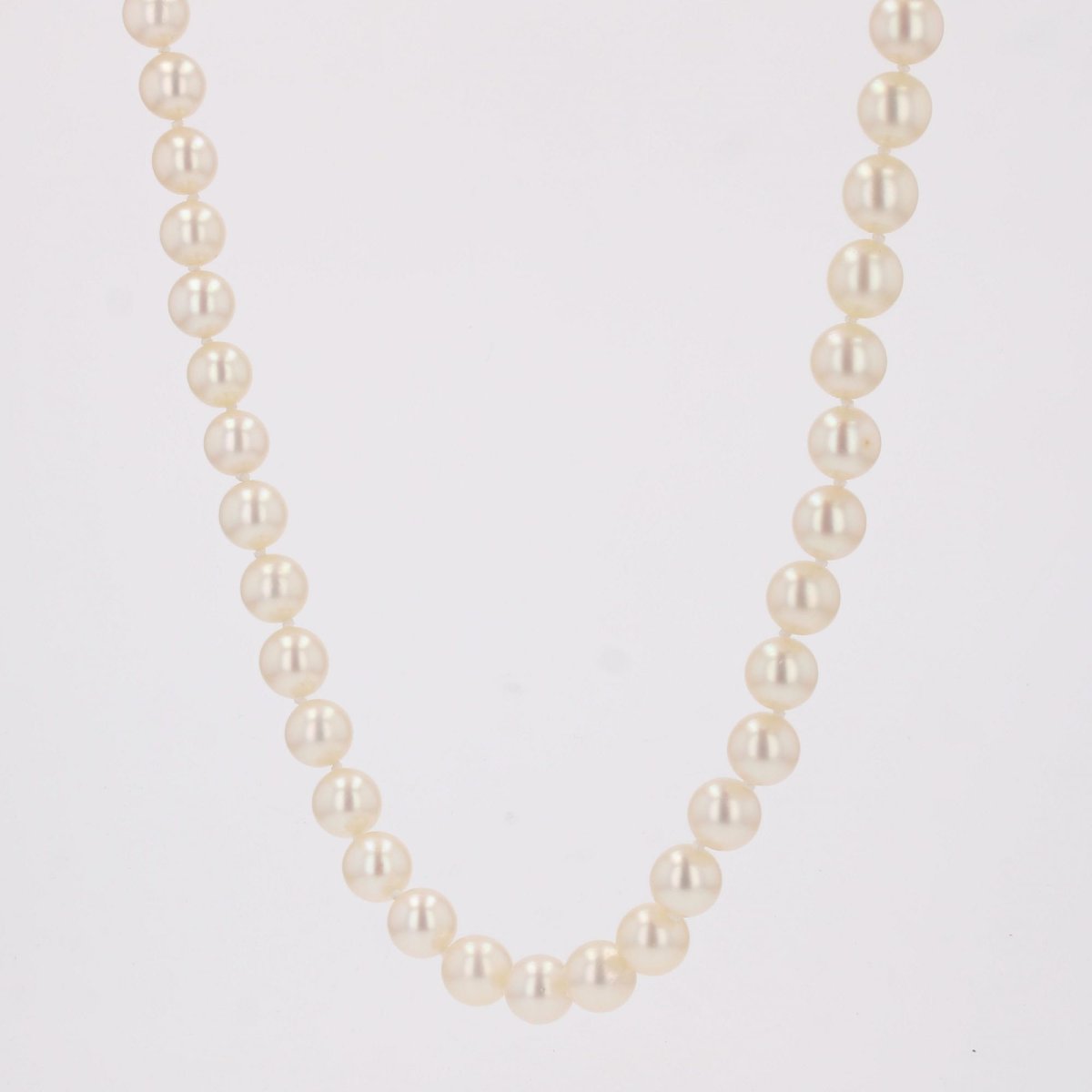 Collier de perles de culture blanches Choker et son fermoir diamants-photo-4