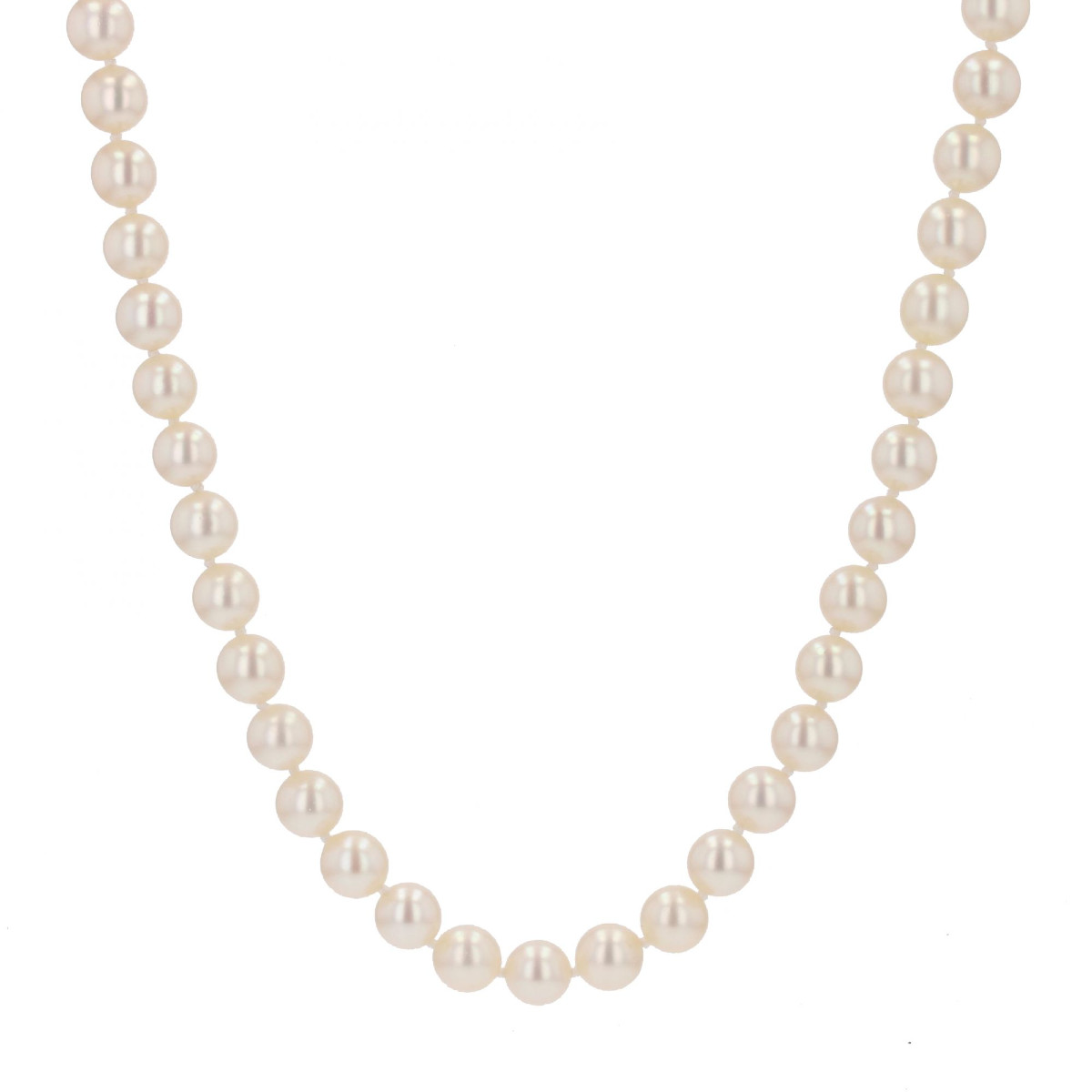 Collier de perles de culture blanches Choker et son fermoir diamants