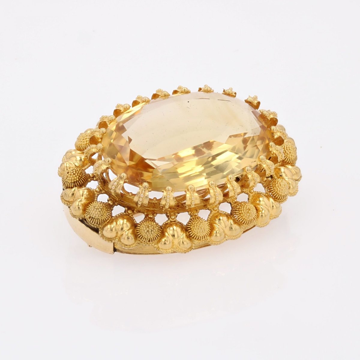 Broche ancienne citrine et or jaune-photo-1