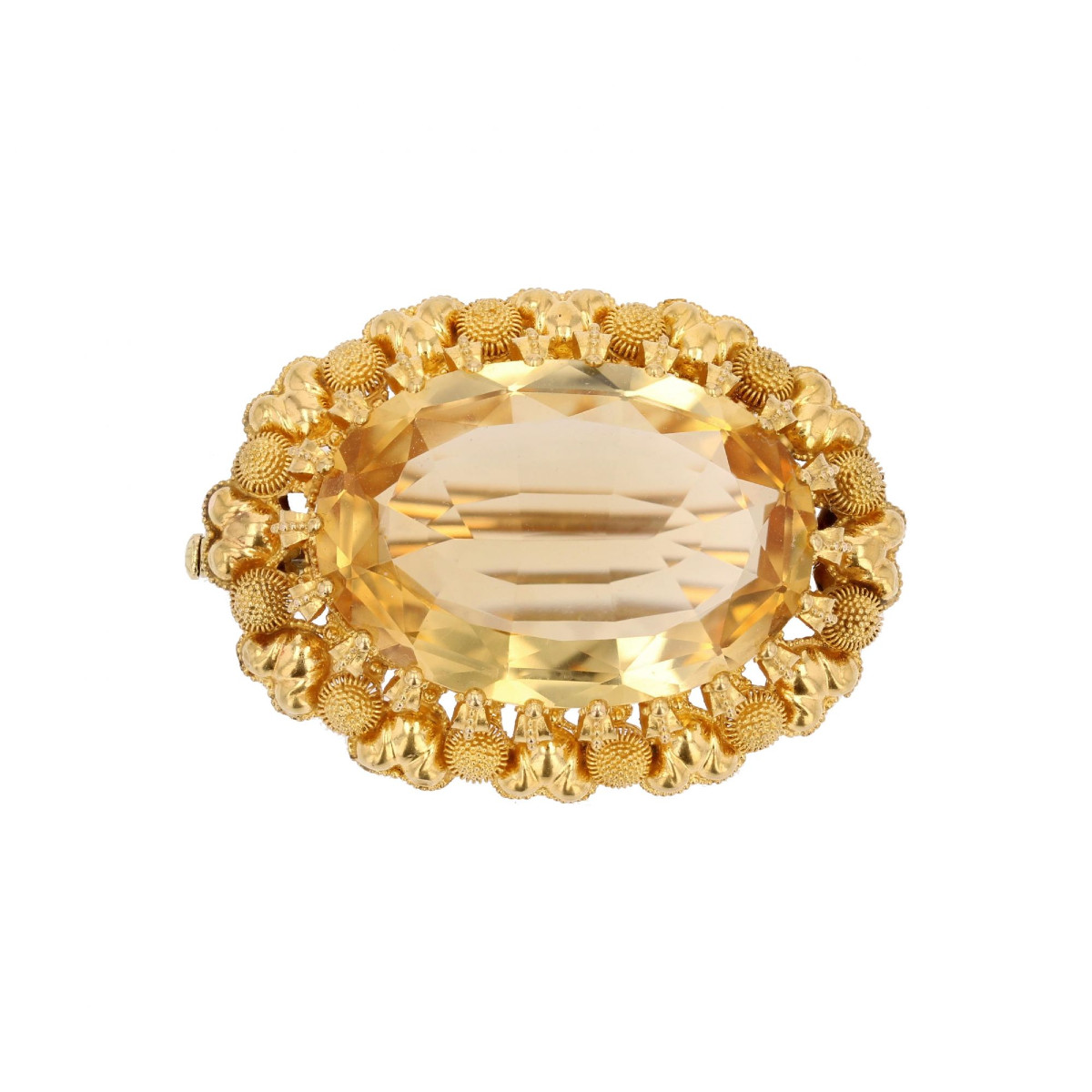 Broche ancienne citrine et or jaune