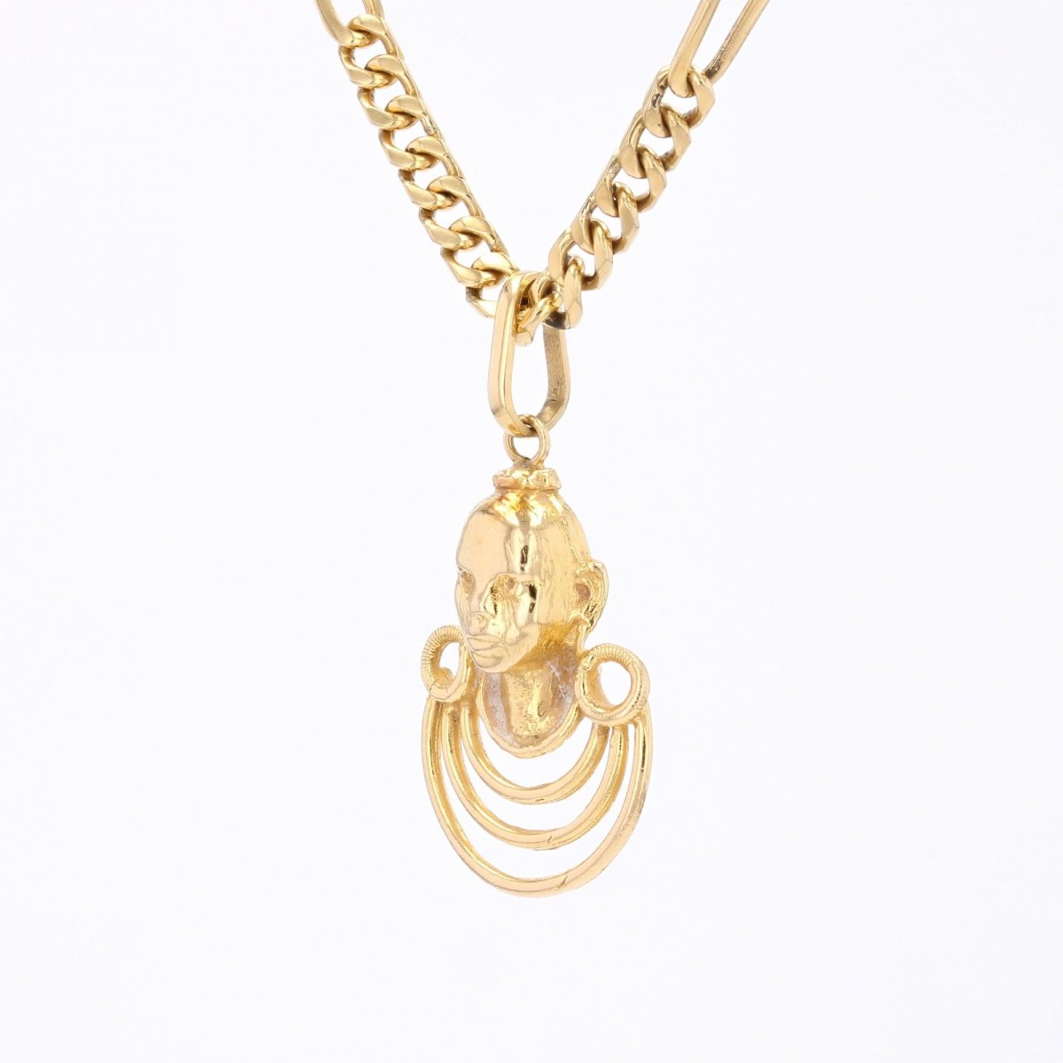 Chaine en or jaune et son pendentif Masai-photo-2