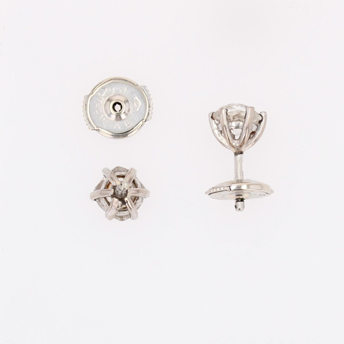 Puces d'oreilles ancienne diamants taille coussin-photo-6