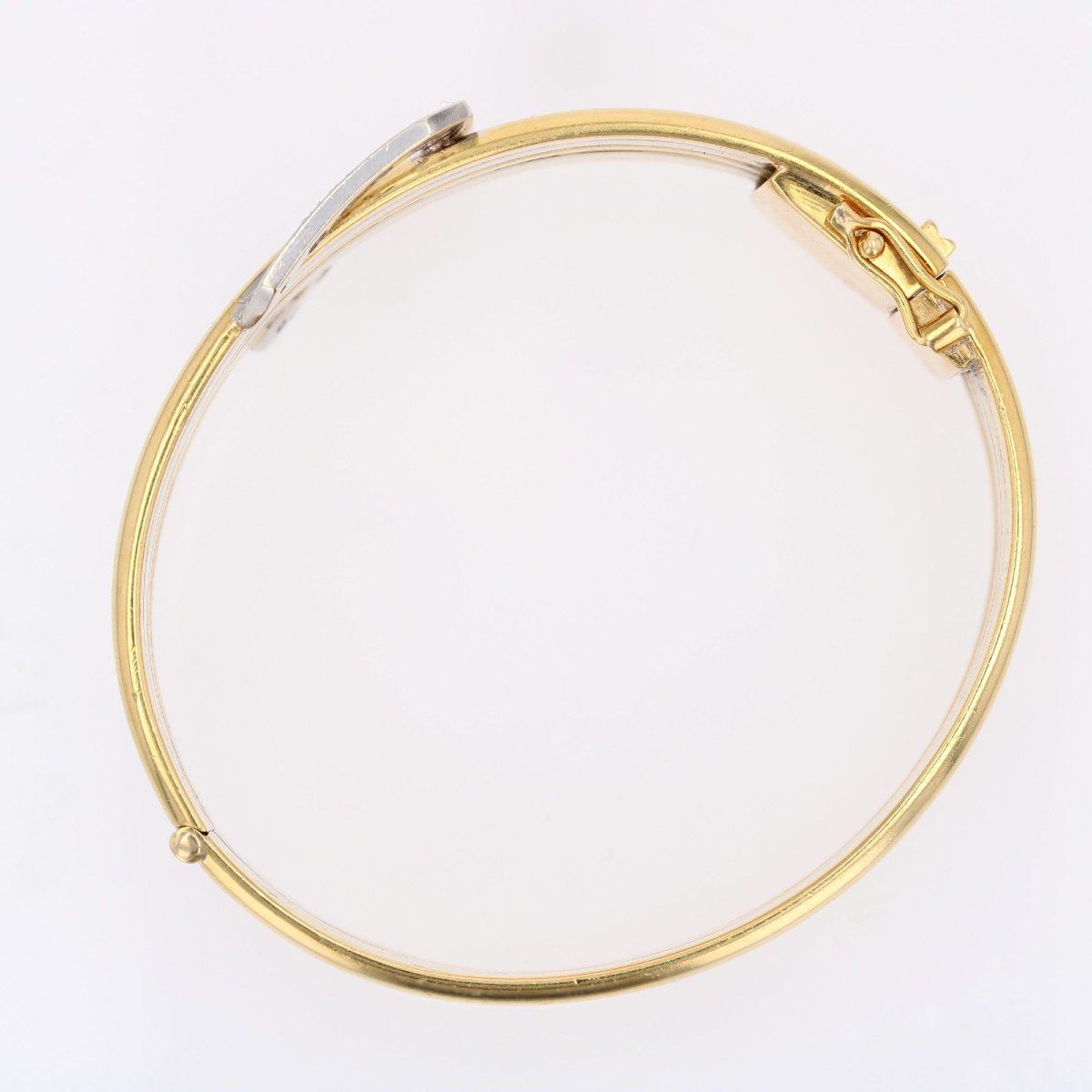 Bracelet jonc deux ors et sa boucle diamants-photo-5