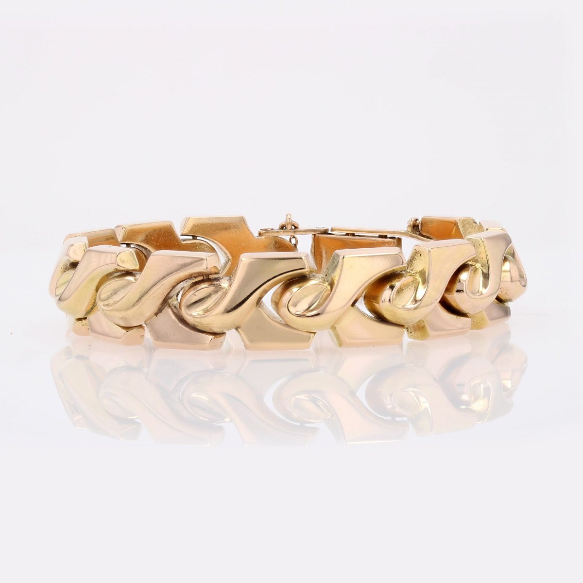 Bracelet ancien motifs nœuds articulés-photo-4