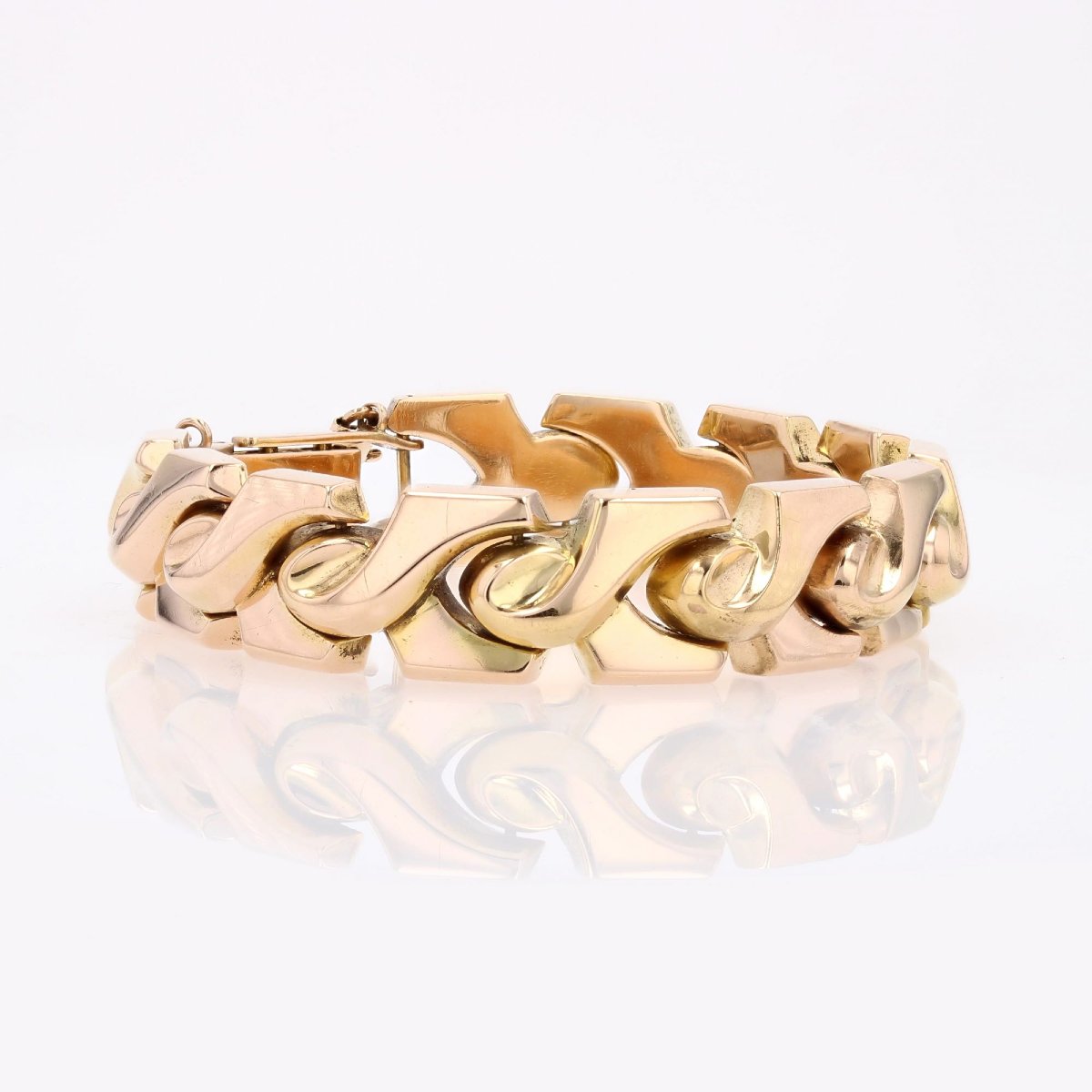 Bracelet ancien motifs nœuds articulés-photo-1