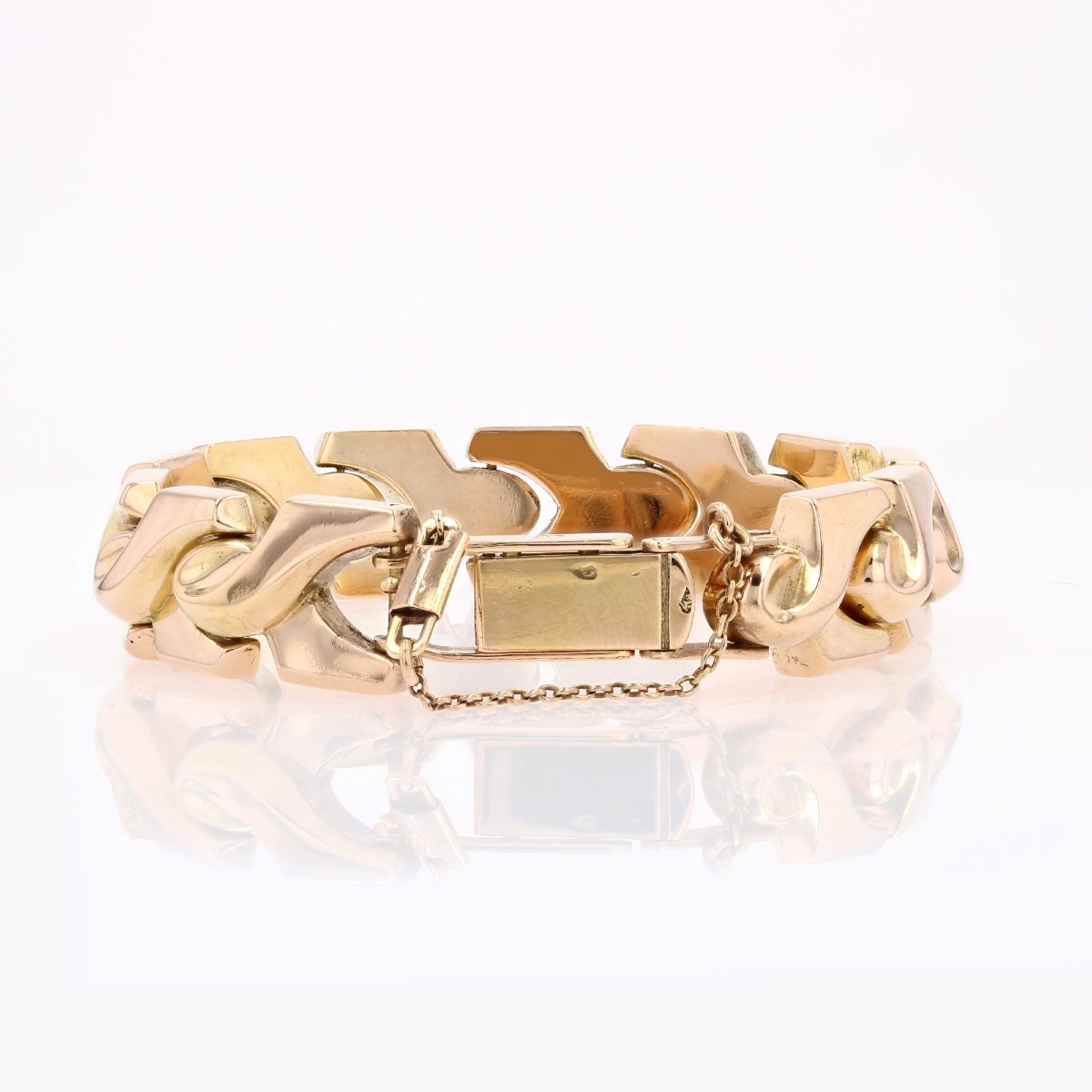 Bracelet ancien motifs nœuds articulés-photo-5