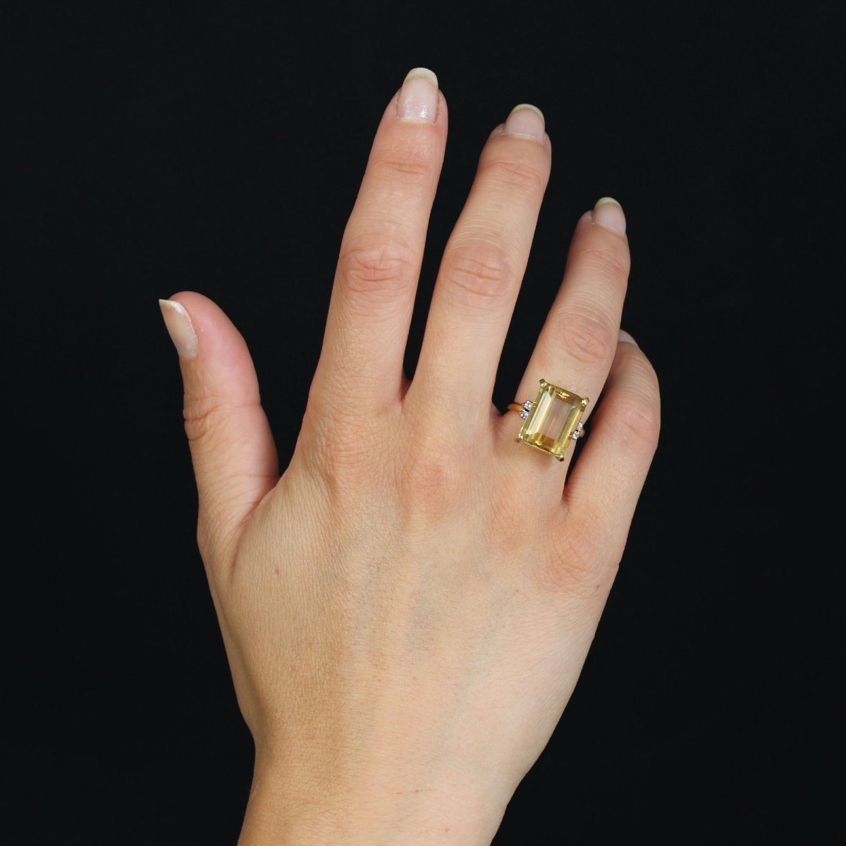 Bague Stern citrine et diamants-photo-4