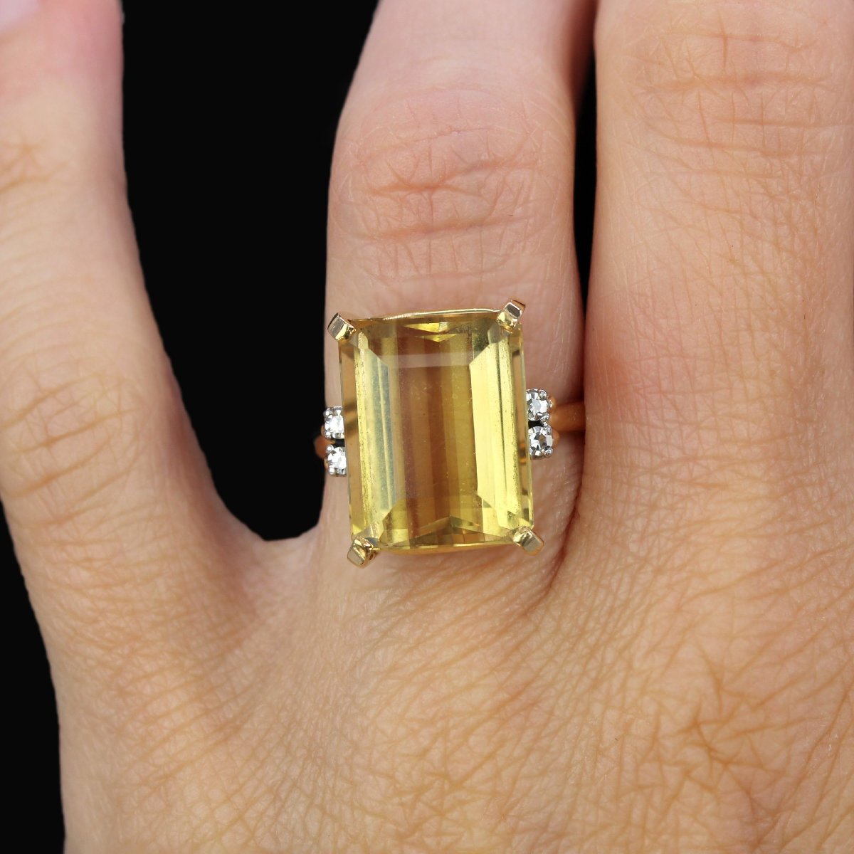 Bague Stern citrine et diamants-photo-2