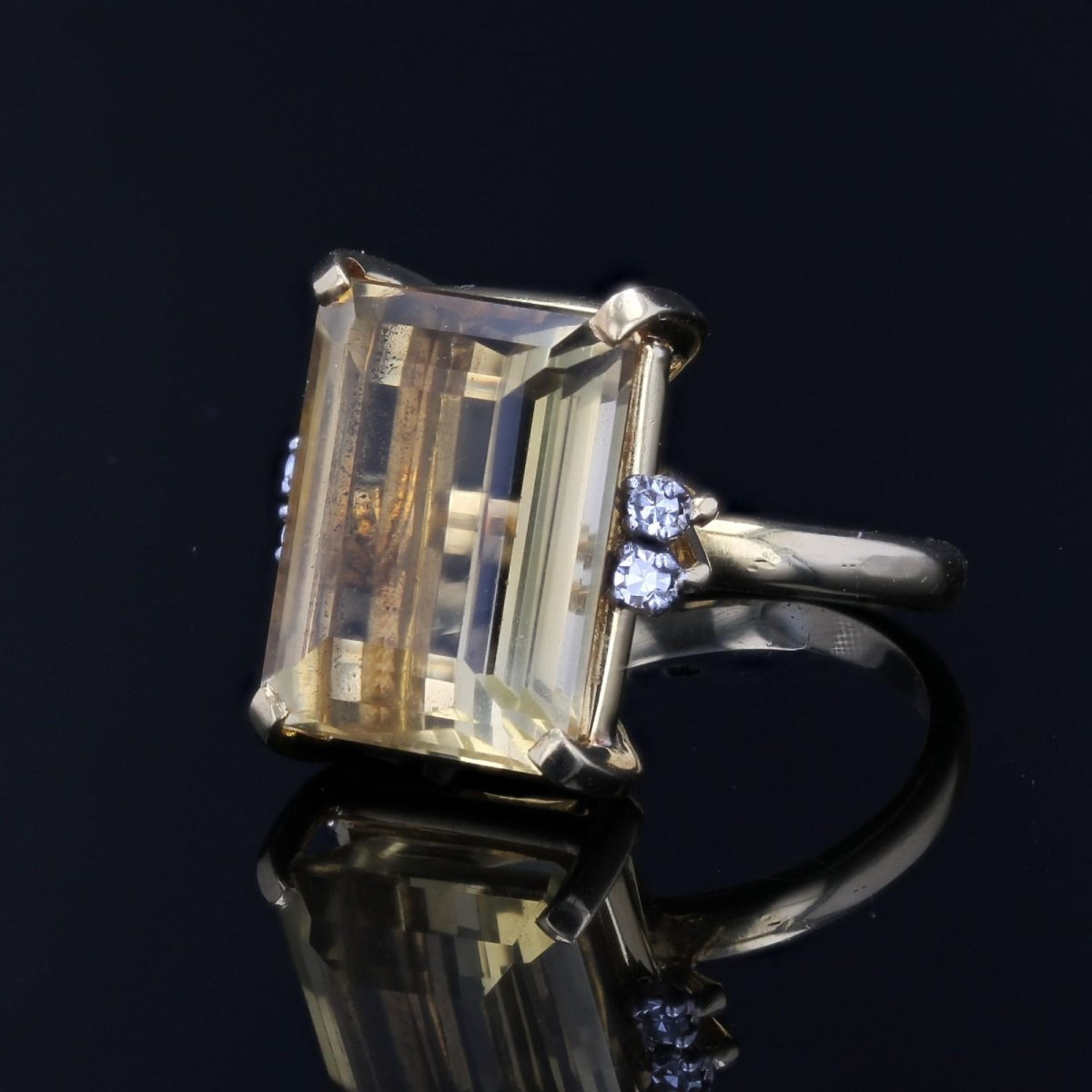Bague Stern citrine et diamants-photo-3