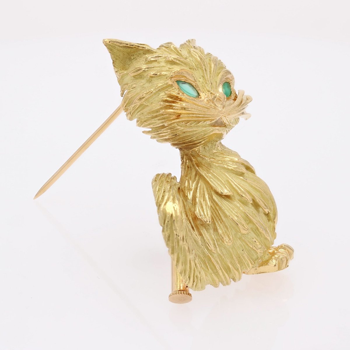 Broche chat or jaune vintage-photo-1