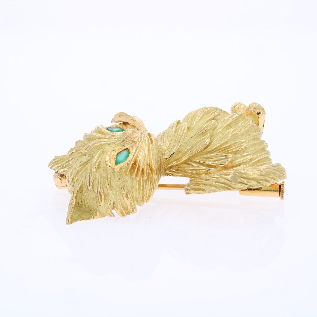 Broche chat or jaune vintage-photo-5