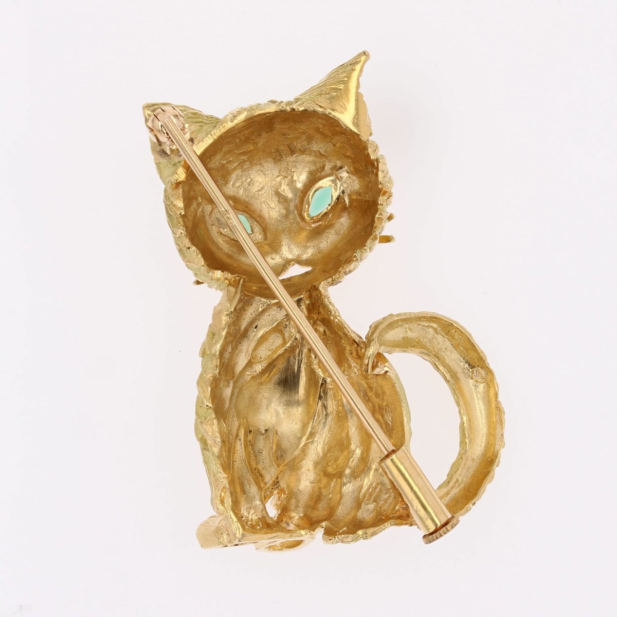 Broche chat or jaune vintage-photo-6