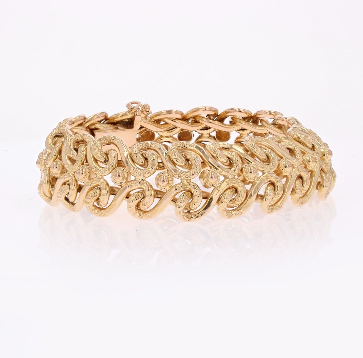 Vintage Yellow Gold Arabesque Bracelet-photo-1