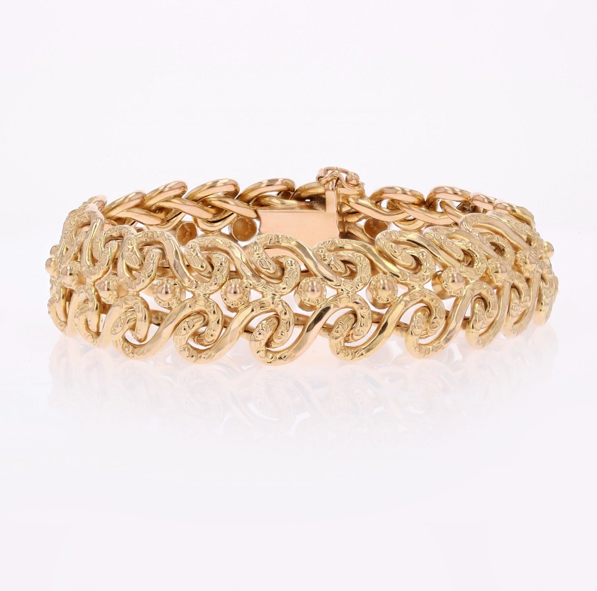 Vintage Yellow Gold Arabesque Bracelet-photo-6