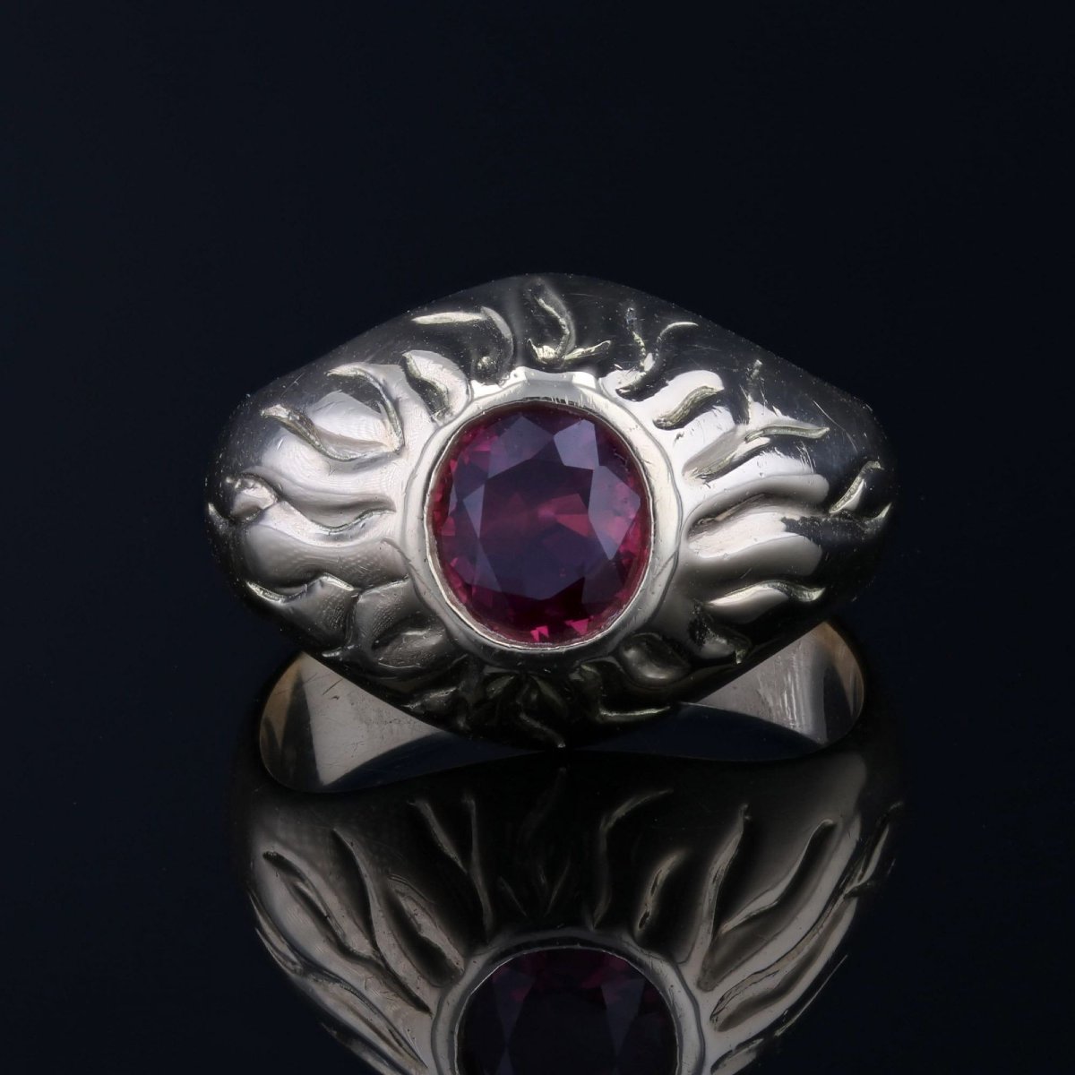 Bague jonc vintage rubis-photo-1