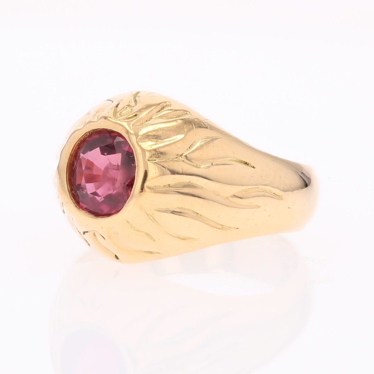 Bague jonc vintage rubis-photo-4