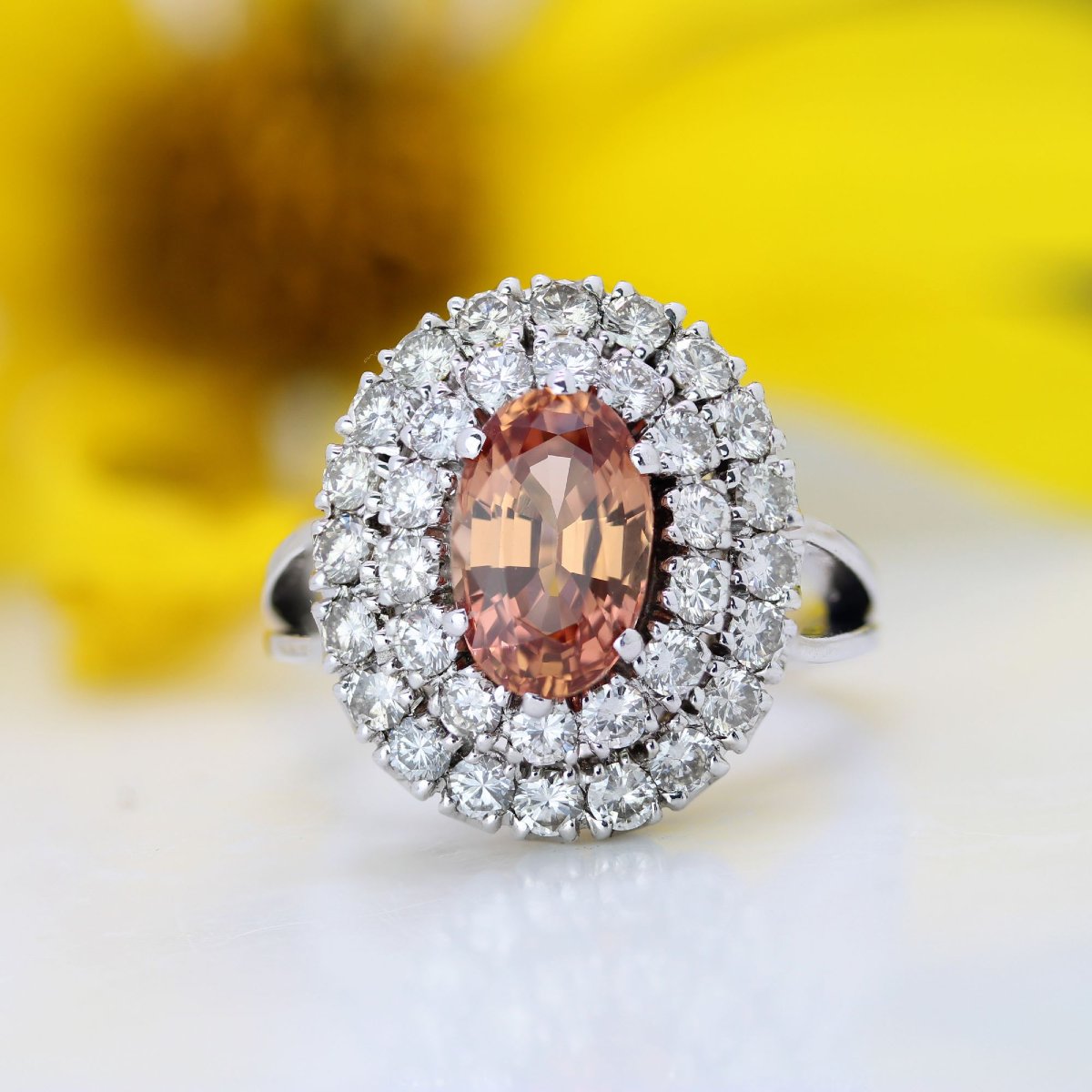 Retro Malaya Garnet Diamond Ring-photo-3
