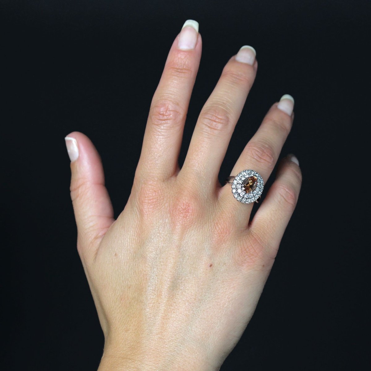 Retro Malaya Garnet Diamond Ring-photo-4