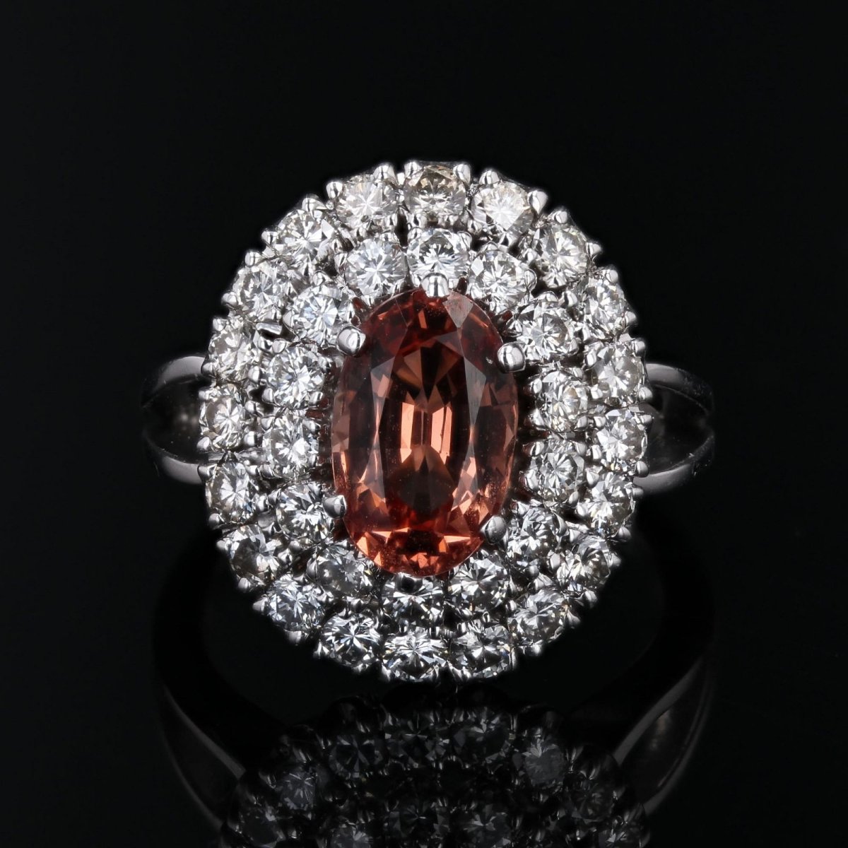 Retro Malaya Garnet Diamond Ring-photo-1