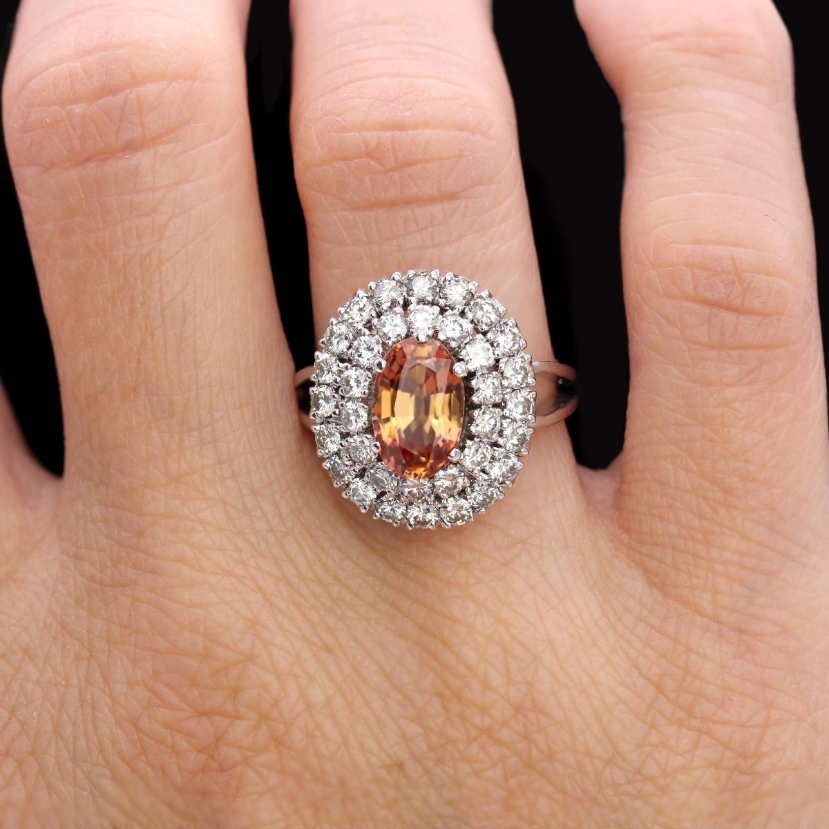 Retro Malaya Garnet Diamond Ring-photo-2