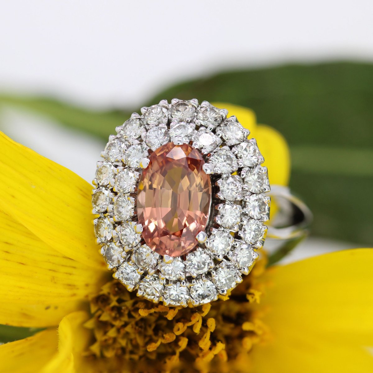 Retro Malaya Garnet Diamond Ring-photo-3