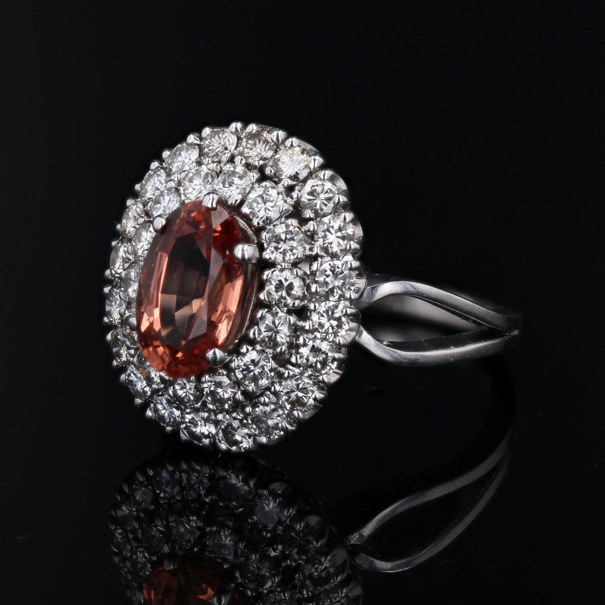Retro Malaya Garnet Diamond Ring-photo-4