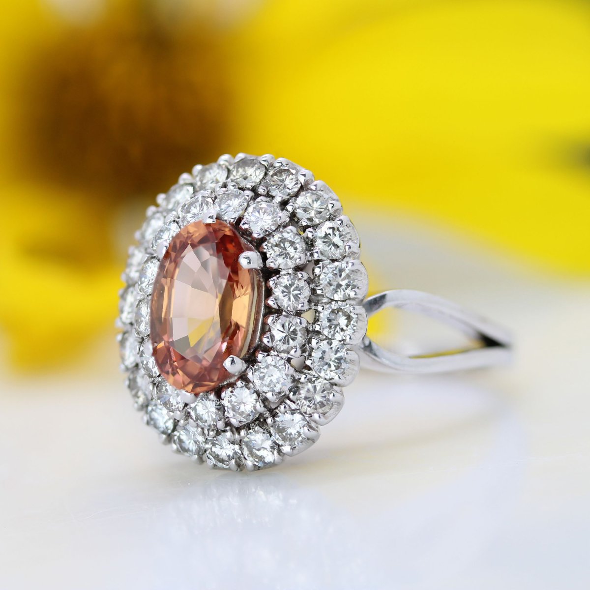 Retro Malaya Garnet Diamond Ring-photo-6