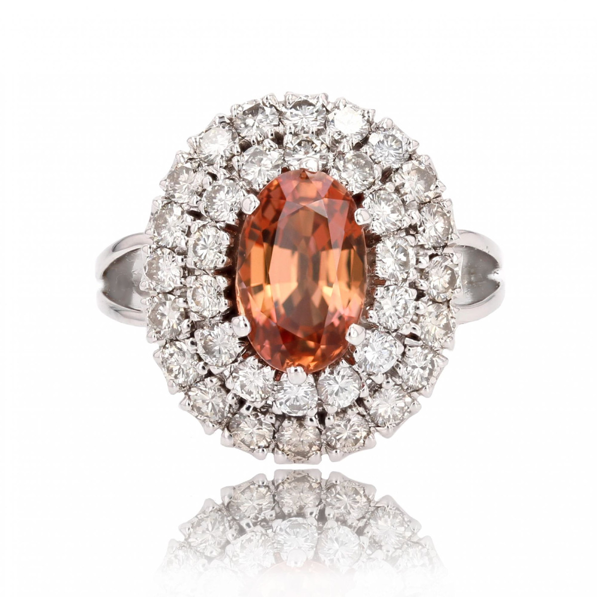 Retro Malaya Garnet Diamond Ring