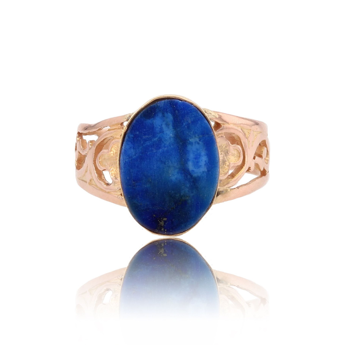 Antique Rose Gold Lapis Lazuli Ring