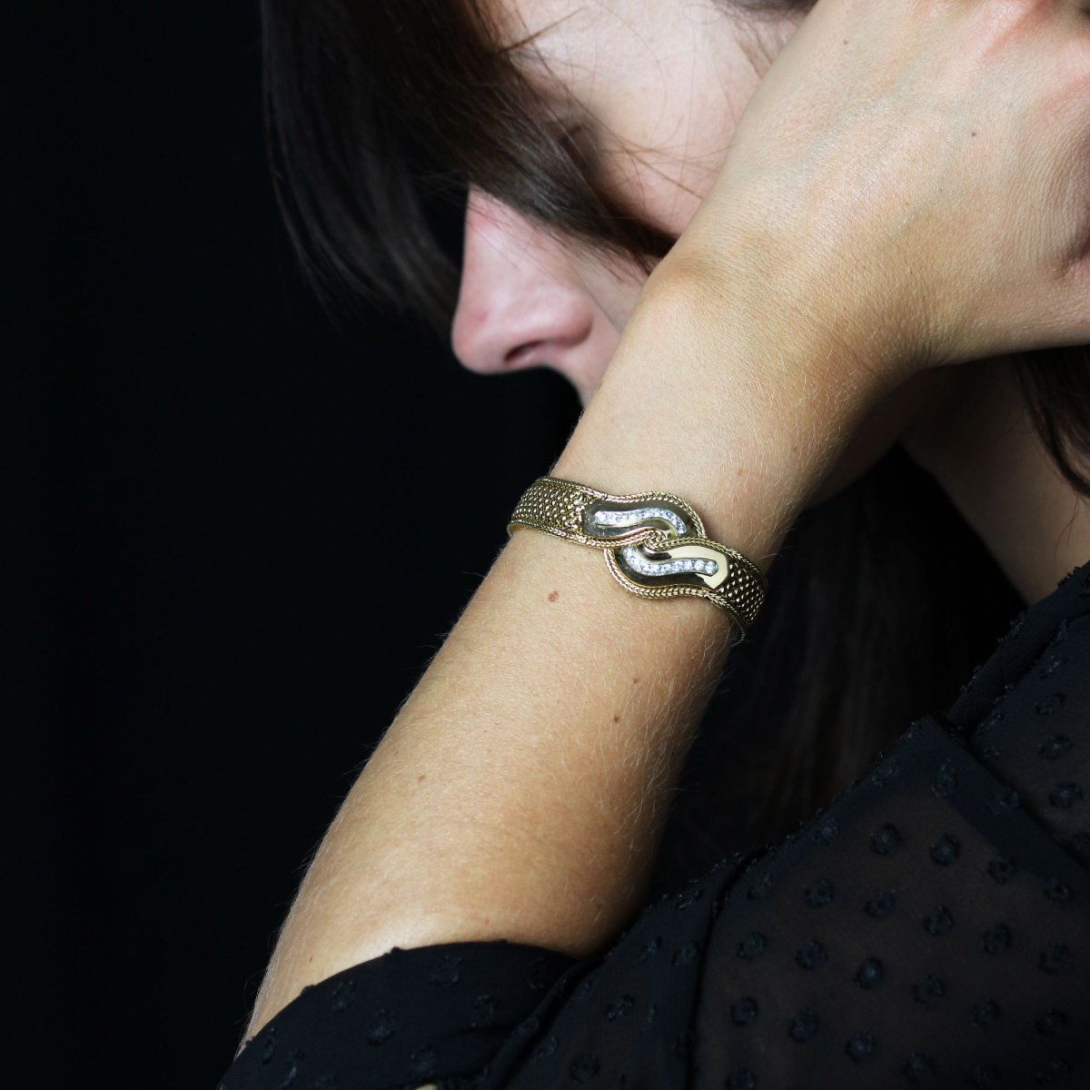 Montre bracelet vintage Uti or et diamants-photo-2
