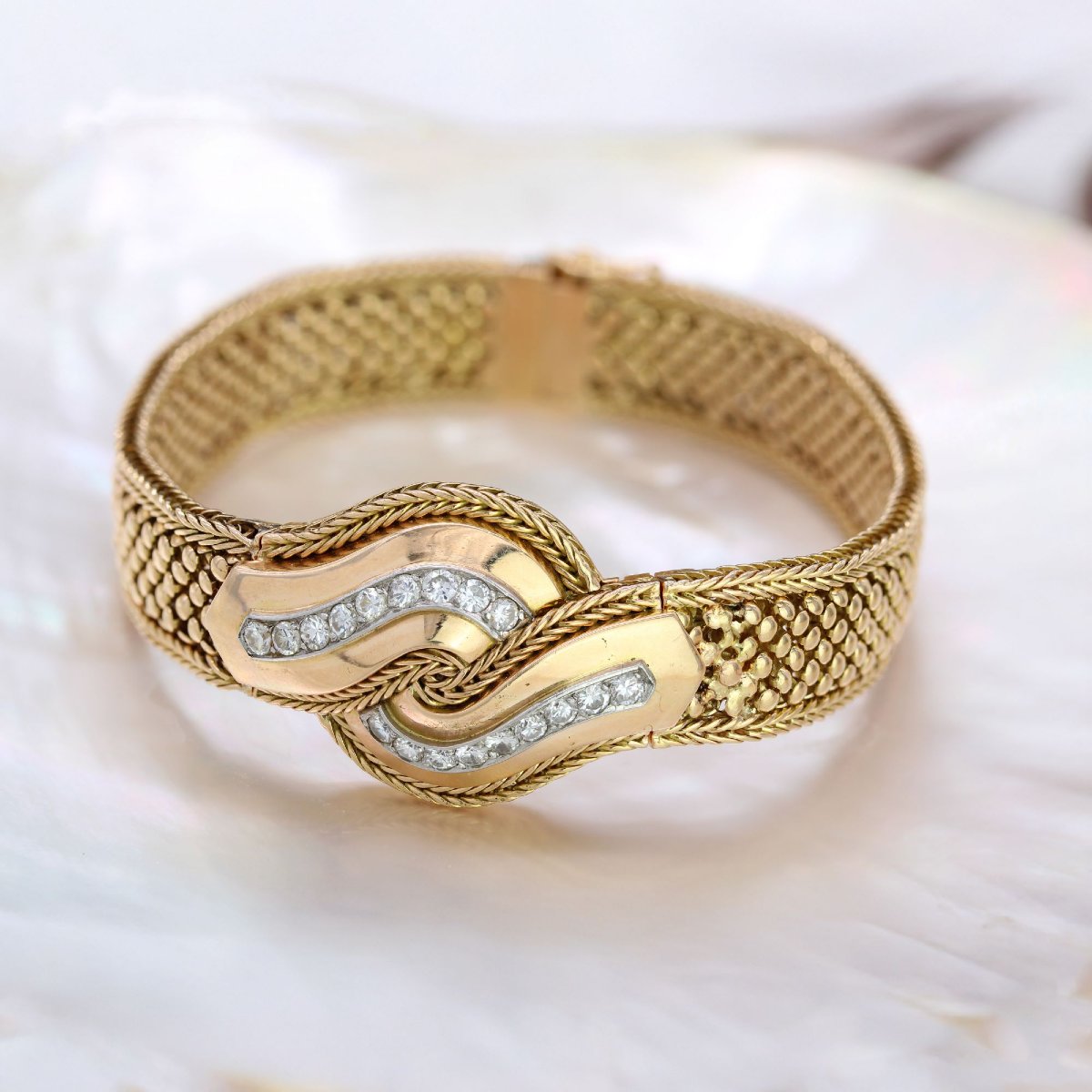 Montre bracelet vintage Uti or et diamants-photo-3