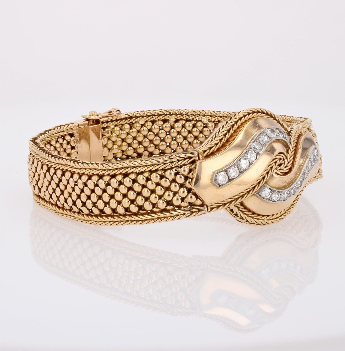 Montre bracelet vintage Uti or et diamants-photo-4