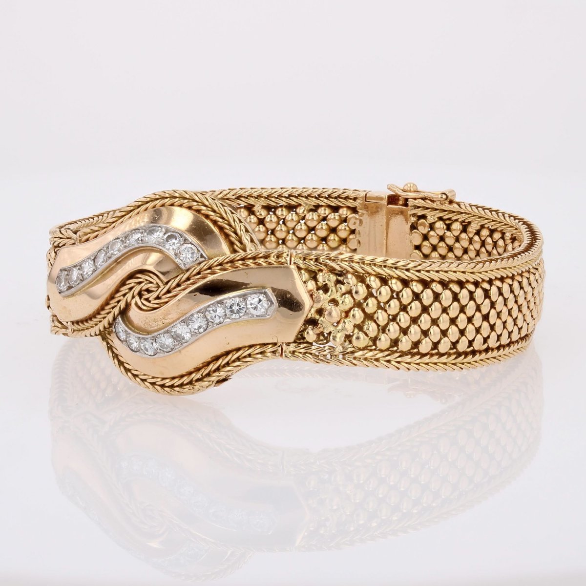 Montre bracelet vintage Uti or et diamants-photo-1