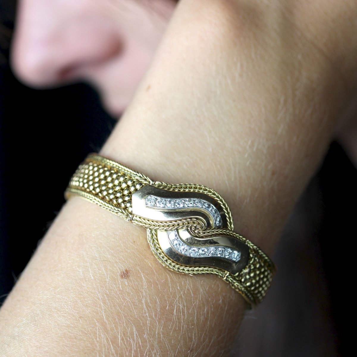 Montre bracelet vintage Uti or et diamants-photo-2