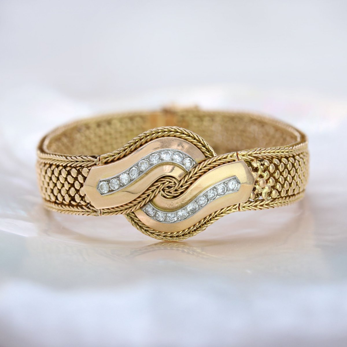 Montre bracelet vintage Uti or et diamants-photo-3