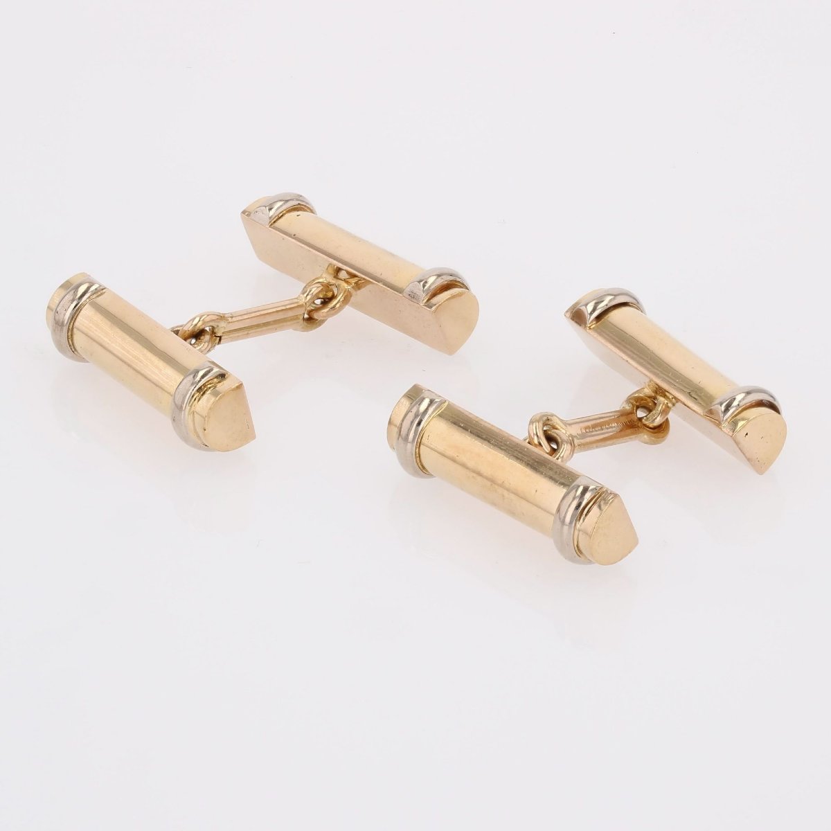 Boutons de manchette bombés en or jaune-photo-3