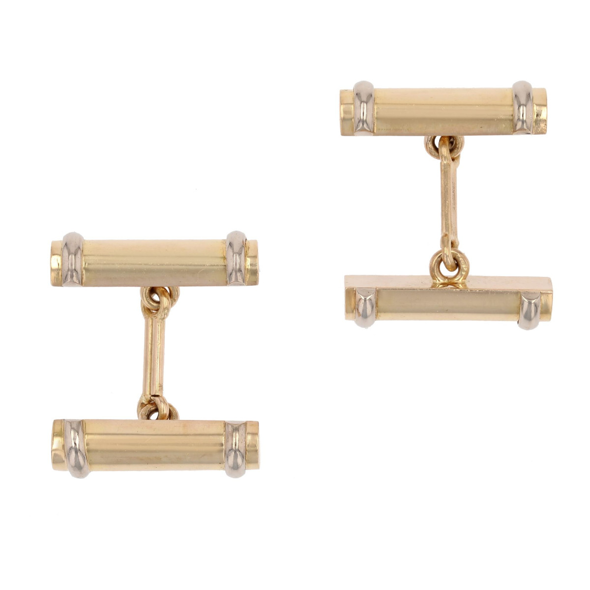 Boutons de manchette bombés en or jaune