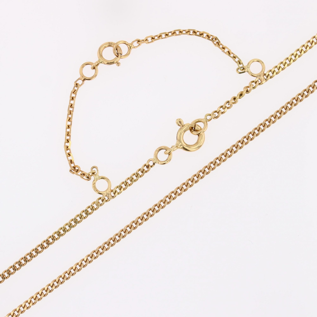 Chaine or maille gourmette limée-photo-1