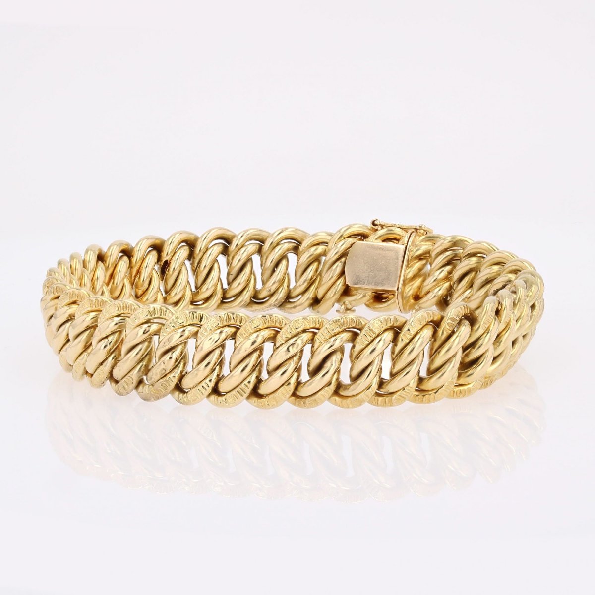 Antique Rose Gold Curb Chain Bracelet-photo-3